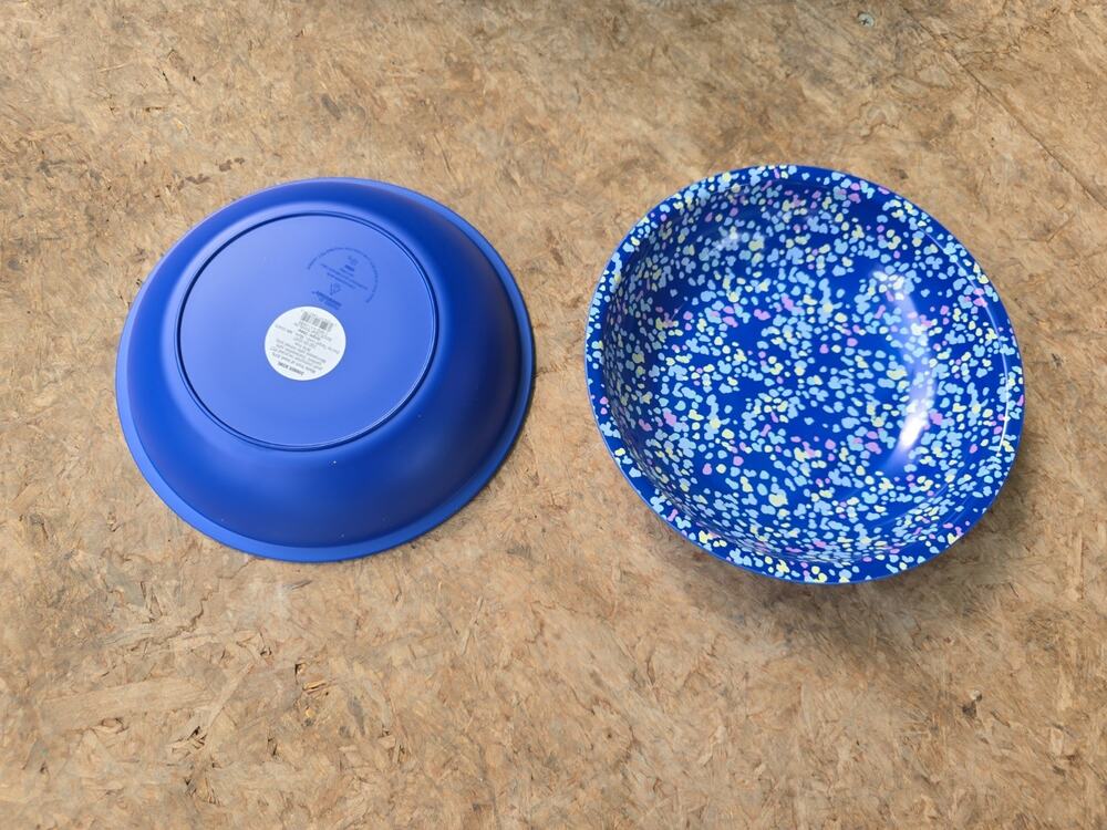 4 pc Plastic Terrazzo Candid Cobalt Dinner Dessert Bowl Room Essentials New